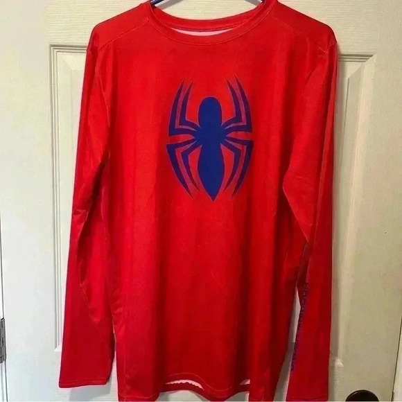 Under Armour Marvel Spider Man Red Long Sleeve Sz 2XL - Picture 1 of 6